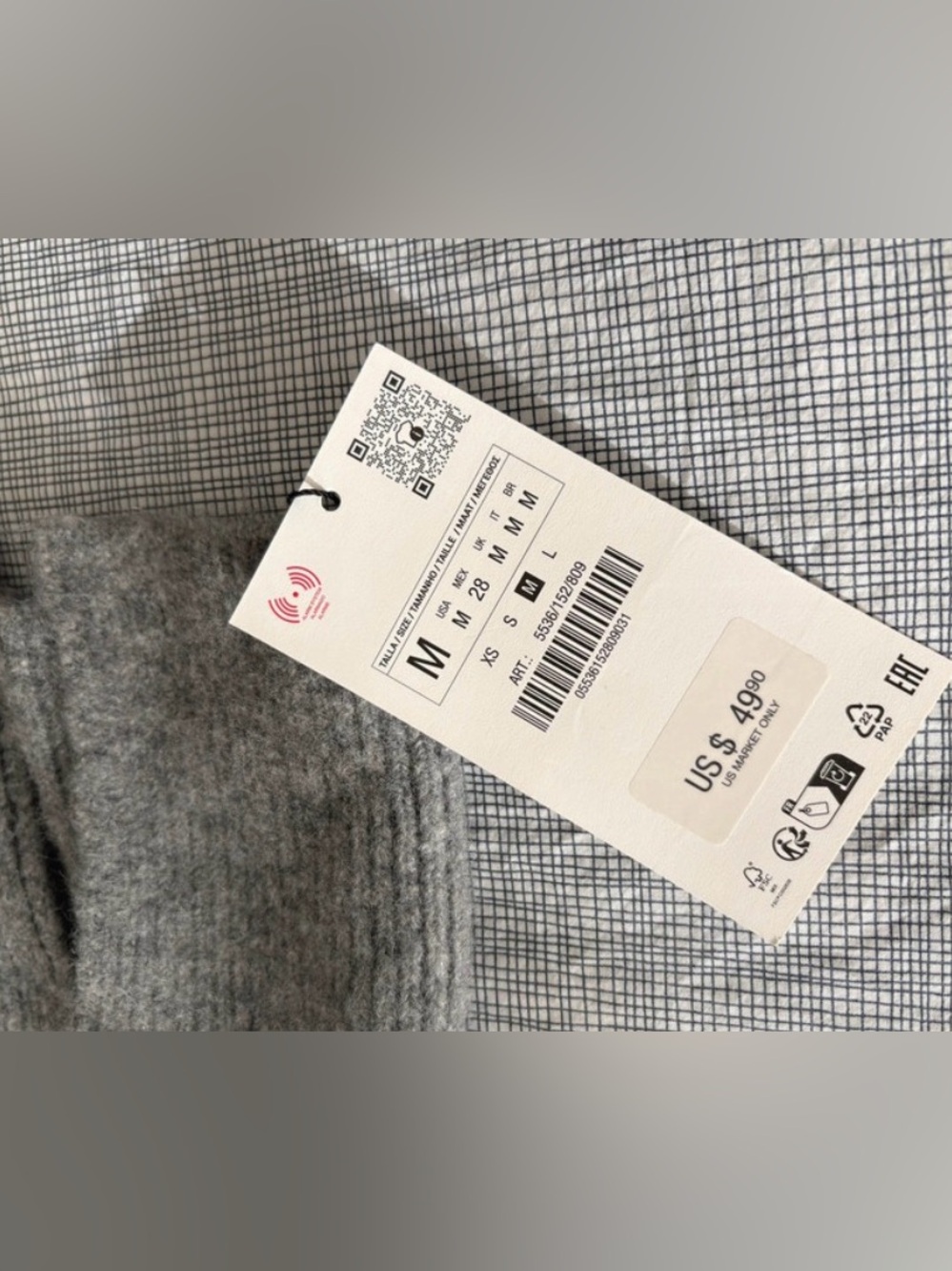 NWT Zara Gray Knit Mock Turtleneck Sweater Sleeve M- Code 1361 - Picture 10 of 13